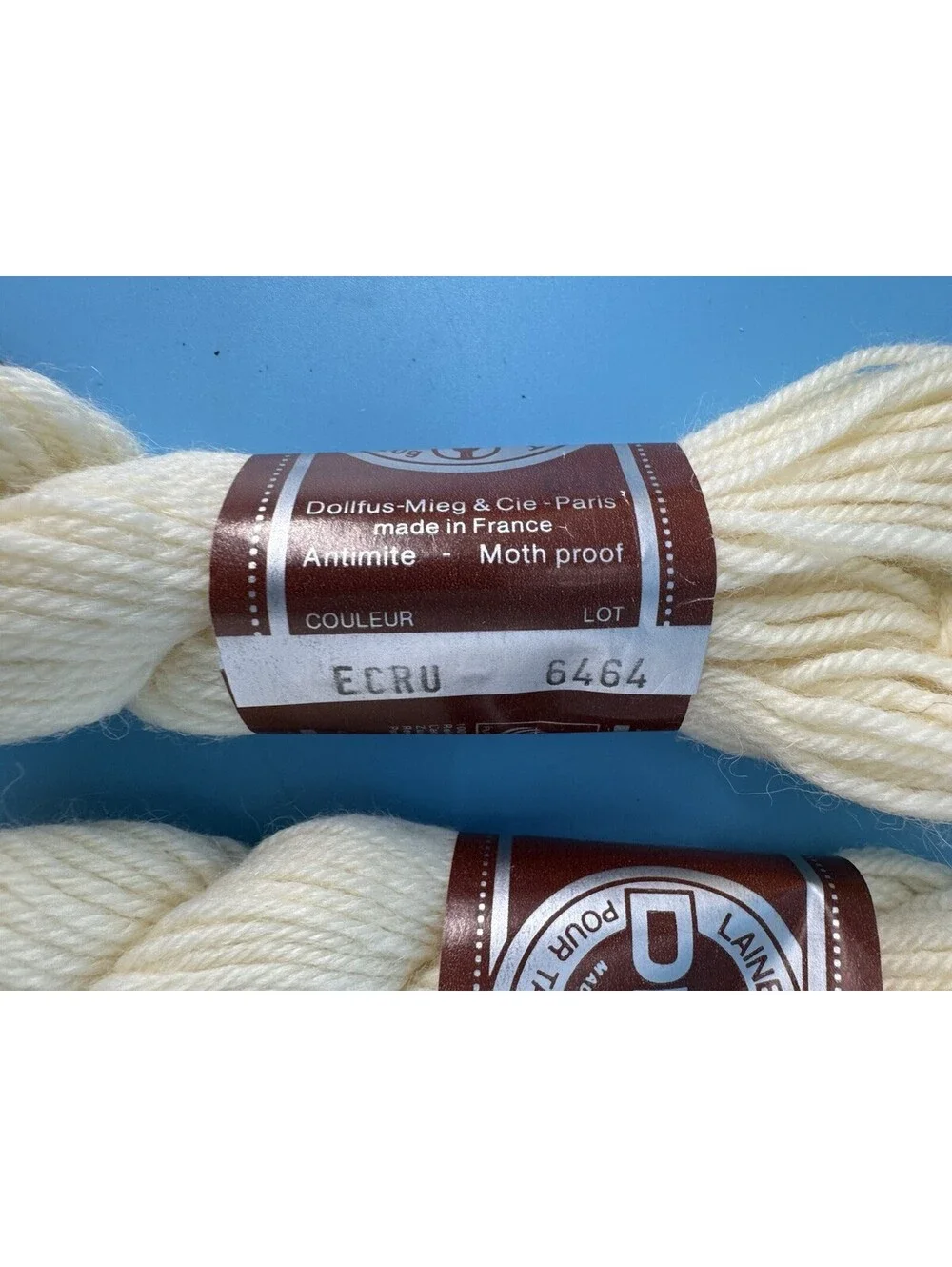 8 DMC Laine Colbert Tapestry Wool Yarn Ecru 6464 Same Dye Lot 42.7 Yd